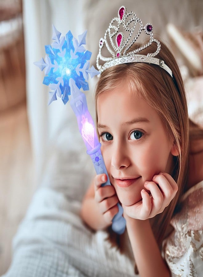 عصا فيكاسكي المضيئة، عصي أميرة الثلج، لعبة جنية عيد الميلاد الموسيقية على الجليد، طقم خشبي، ضوء فضي متوهج، لوازم حفلات الهالوين، لوازم أطفال، 5 قطع من عصي LED المضيئة، أعياد الميلاد، تنكر. - Image 4